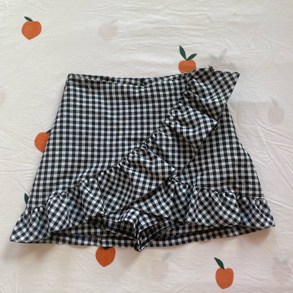 Princess Polly Black and White Gingham Skirt